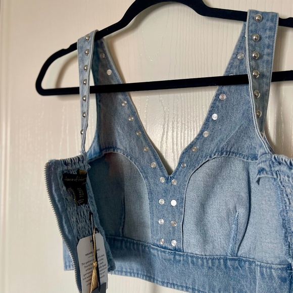 House of Harlow 1960 Studded Denim Top - Picture 6 of 6